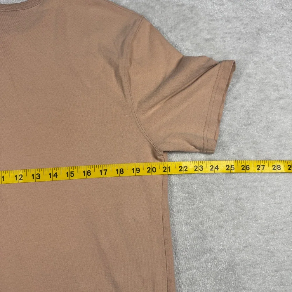 Champion Heritage Graphic T-Shirt Mens Large Tan Salmon Script Logo Cotton T1919 - Picture 4 of 8